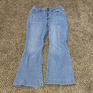 Women's Blue High-Waisted Flare Jeans